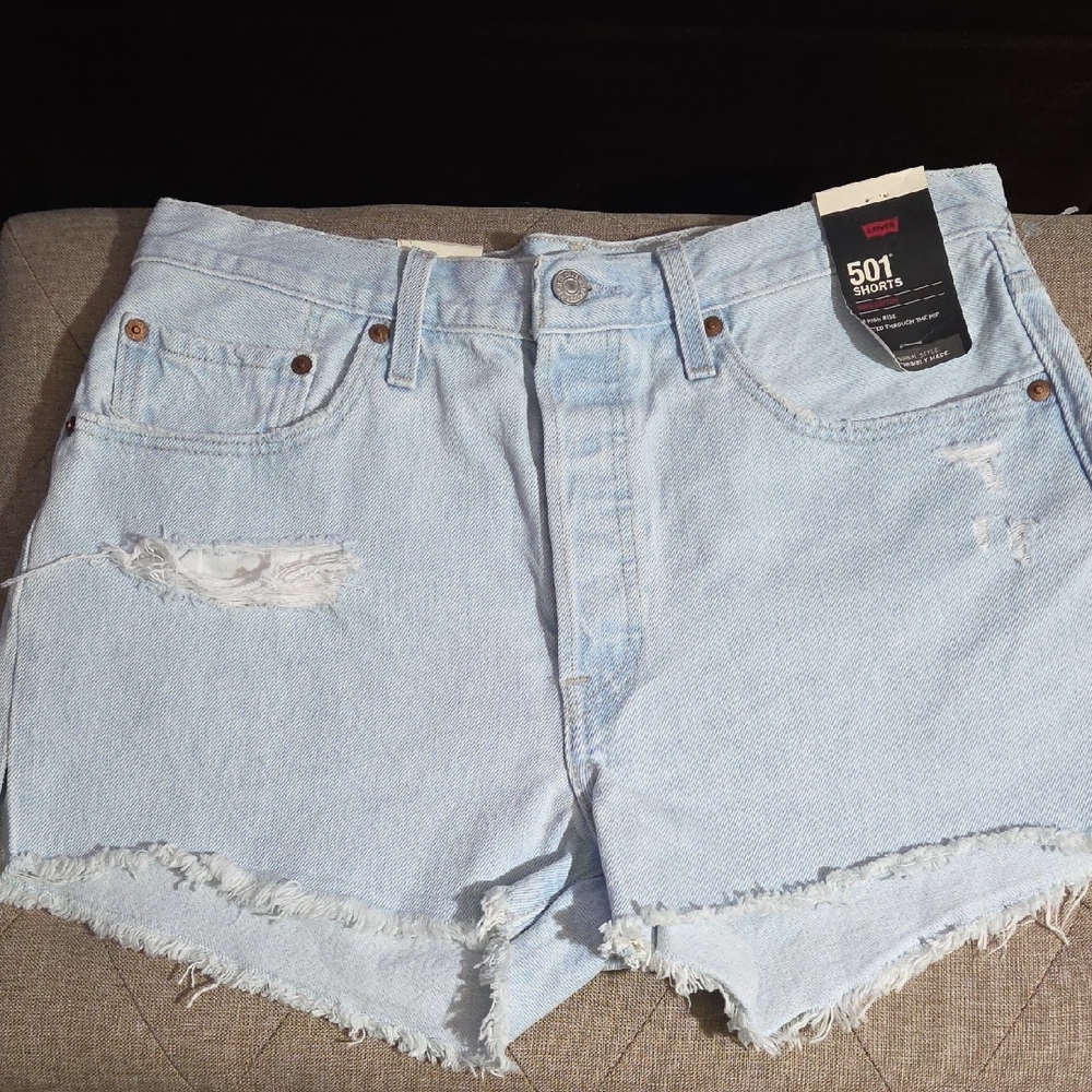 Levi's Blue Jean Shorts Distressed Cut-Off Style